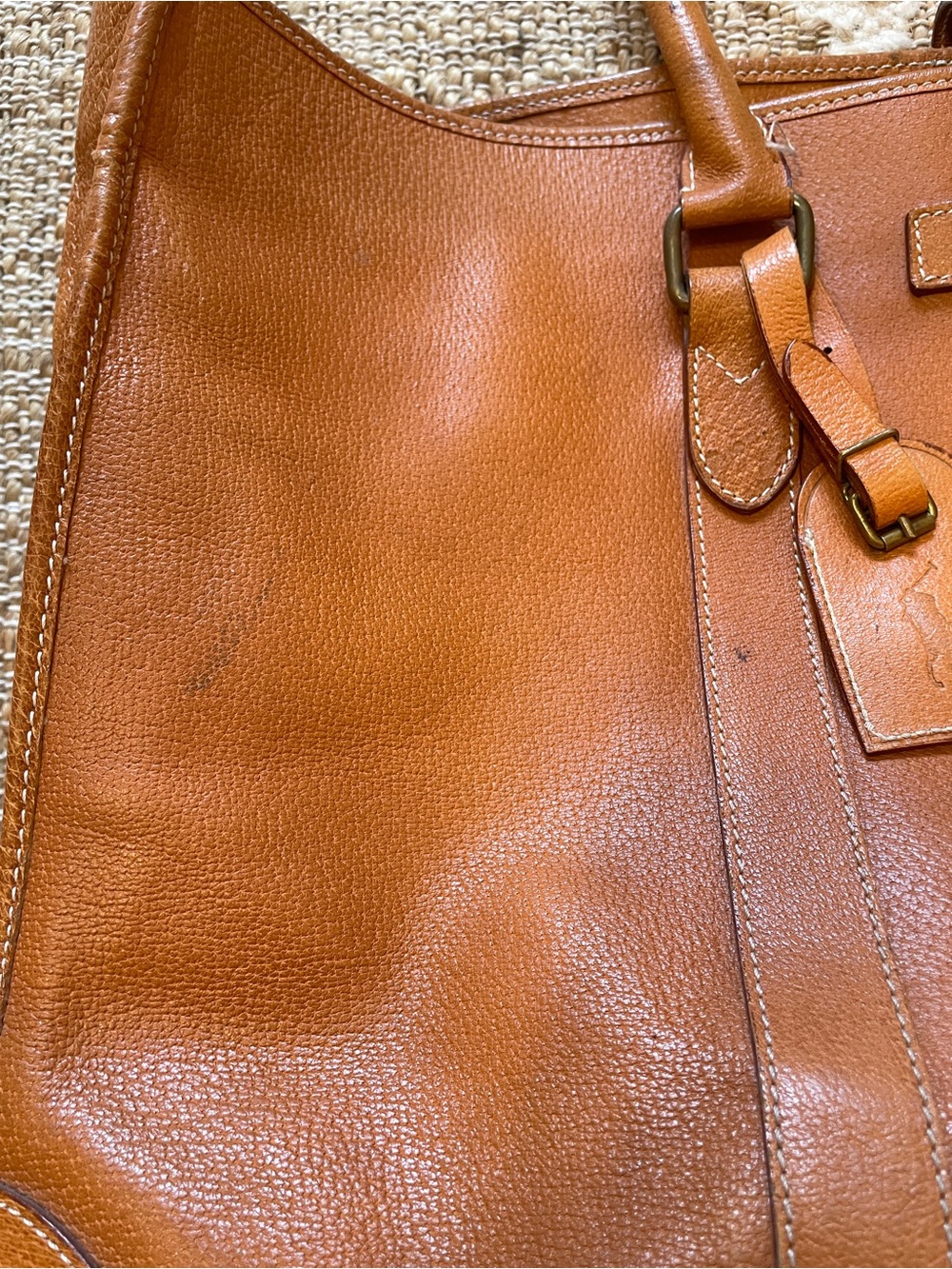 Vintage Brown  Polo Ralph Lauren Heritage tumbled leather tote - Picture 3 of 14